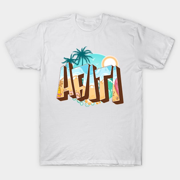 Haiti 3d text T-Shirt by SerenityByAlex